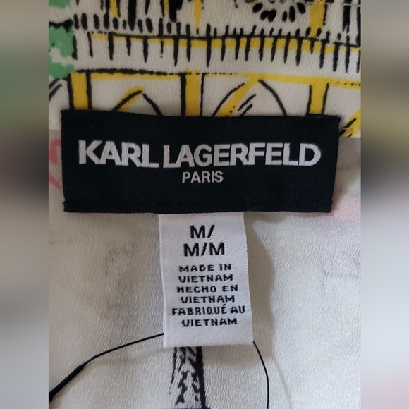 Karl Lagerfeld White Graphic Shirt Jacket - Picture 5 of 8